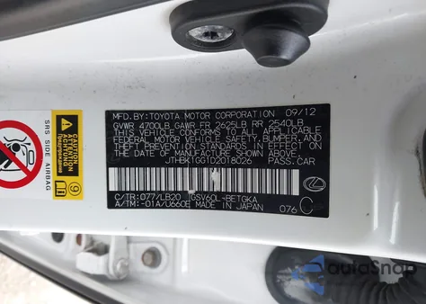 2013 Lexus Es 350 from USA, damaged, VIN JTHBK1GG1D2018026